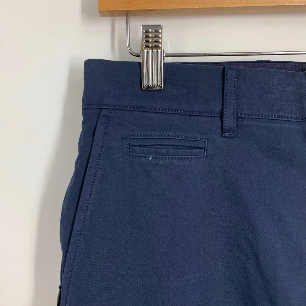 J. Crew Mens Navy Blue Flat Front Chinos Pants Straight Leg Casual Pants Size 28